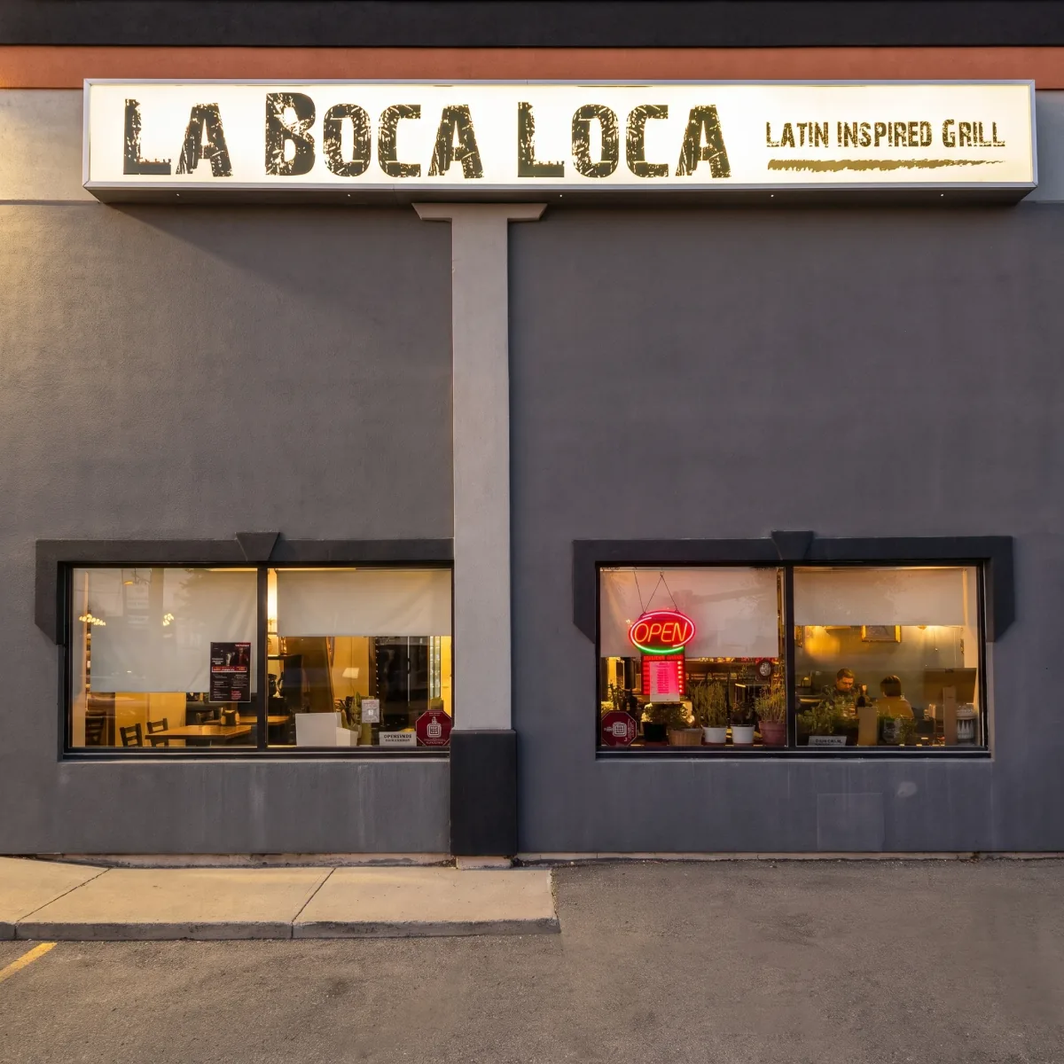 La Boca Loca storefront and sign on 99 Street NW, Edmonton